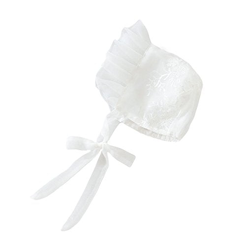 Glamulice White Baby Girl Christening Outfit Christening Baptism Dresses Lace Princess Bow Formal Gown 6-12 Newborn First Birthd
