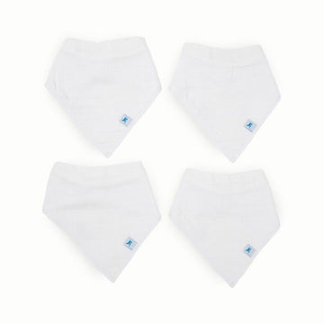Little Unicorn Baby Bandana Bib 4 pack | Absorbent, Extra Soft Cotton for Drooling & Teething | Adjustable fit (White)