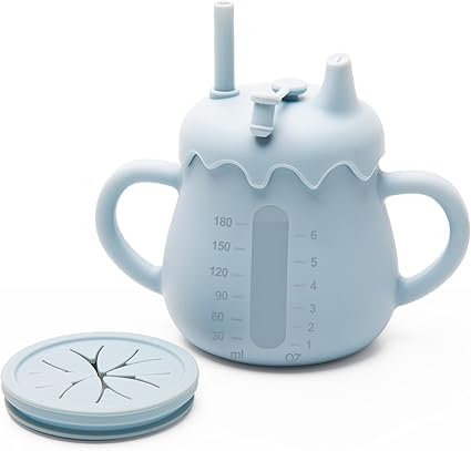 Jumix AllInOne Silicone Baby Cup With Straw, Spout & Snack Lid  180Ml Trainer Cup For Toddlers  SpillResistant, Easy To Hol