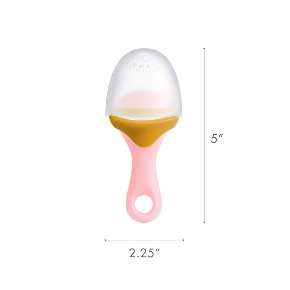 Boon Pulp Silicone Baby Fruit Feeder - Soft Silicone Baby Feeding Set - Fruit And Vegetable Baby Led Weaning Supplies - Baby Fee