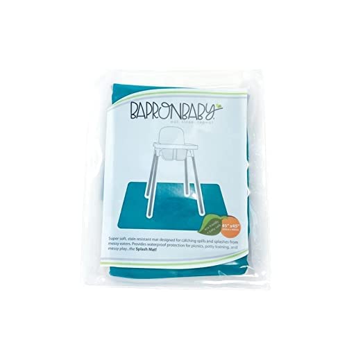 Bapronbaby Minimalist Teal Splash Mat - Waterproof Catch-All For Under High Chairs, Floors, Tables, Playtime Or Arts & Crafts -