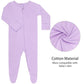 Guisby Footed Long Sleeve Baby Pajamas With Zipper Cotton Infant Sleepers Light Pink+Purple 6-9 Months