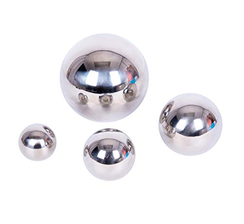 TickiT - 9322 Sensory Reflective Balls - Set of 4 - Mirrored Spheres for Babies and Toddlers - Stainless Steel Sensory Balls for