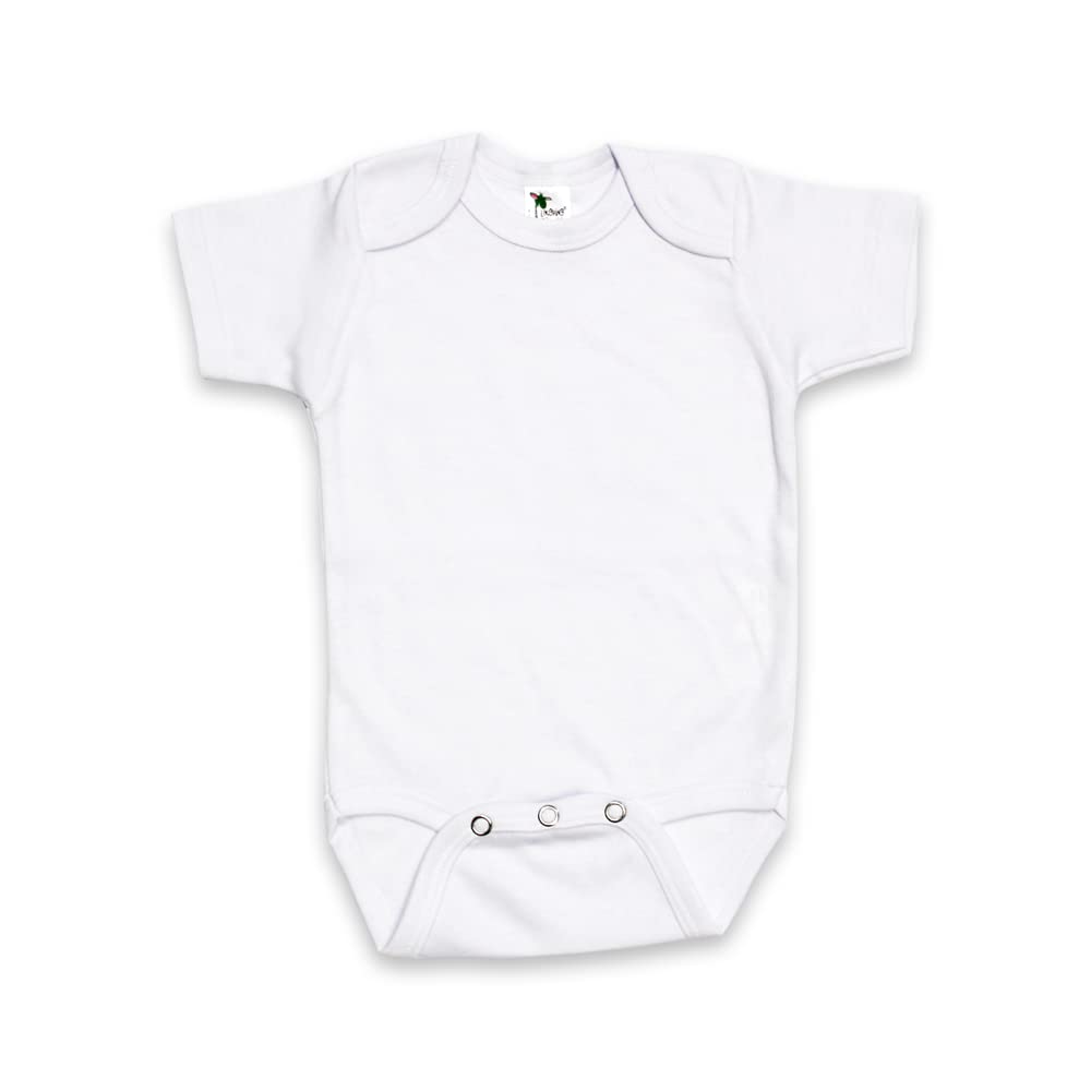 Laughing Giraffe Baby Blank Short Sleeve One Piece Bodysuit White (18-24 Months, White)