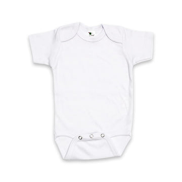 Laughing Giraffe Baby Blank Short Sleeve One Piece Bodysuit White (18-24 Months, White)