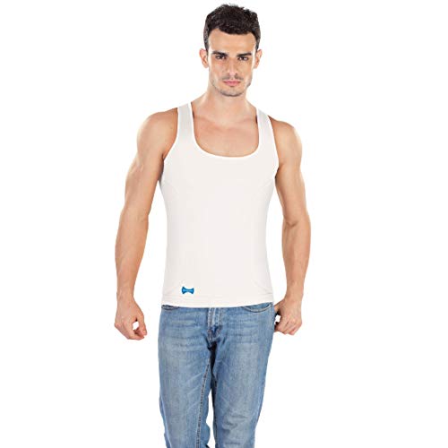 Dermawear Men Zenrik Everyday Mild Compression Shapewear Skinny Fit Vest For Chest And Abdomen (A306_White_Large)