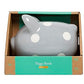 Kate & Milo Mini Ceramic Piggy Bank, Gender Neutral Nursery D  Cor, Baby Girl And Baby Girl Keepsake Gift, Gray With White Polka