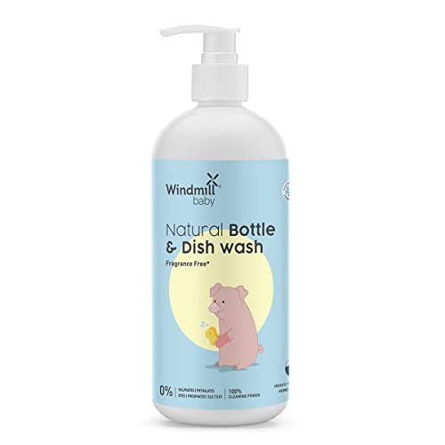Windmill Baby Natural Bottle Cleaning Liquid, Fragrance Free, Usda Certified, No Anti-Bacterial Chemicals, For Feeding Bottles, 
