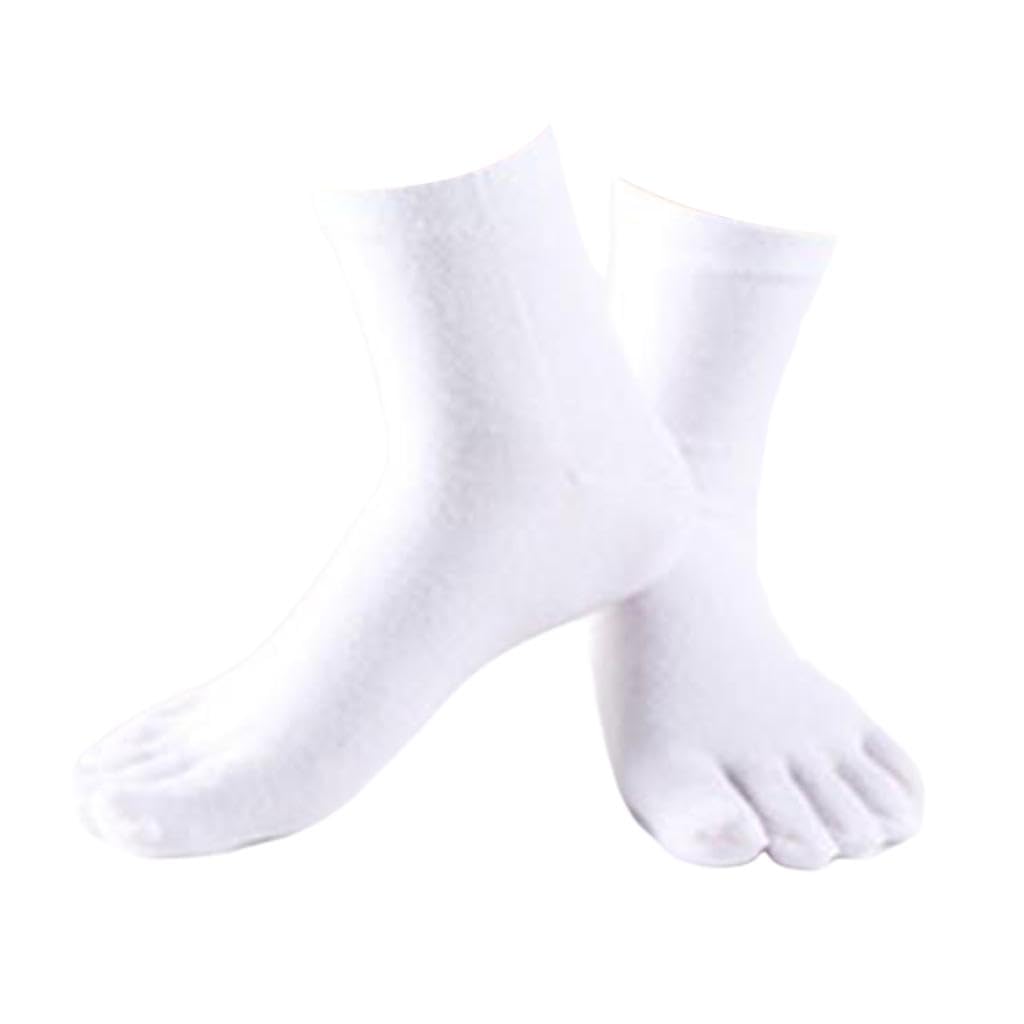 Calandis 1Pair Comfy Five Toe Socks Cotton High Crew Sock Athletic Solid Socks White | Socks | Hosiery & Socks | Womens Clothing