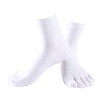 Calandis 1Pair Comfy Five Toe Socks Cotton High Crew Sock Athletic Solid Socks White | Socks | Hosiery & Socks | Womens Clothing