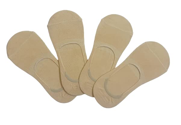 Justin Dustin Men Women AntiSlip Unisex No Show Hidden Loafer Cotton Invisible Liners SocksPack Of 4 Pairs Skin Color Free Siz