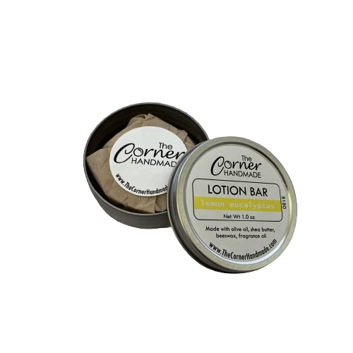 Lotion Bar Moisturizer With Beeswax And Shea Butter For Dry Skin 1 Ounce (Lemon Eucalyptus)