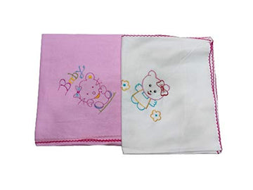 Dazzle Cotton with Nursery Prints Baby Girl Wrap/Full Swaddle/Receiving Blanket (Multicolour, 01 Years) Combo Pack of 2