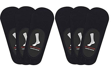 Tubination Loafer Socks Man,Boy & Woman Unisex Loafer Socks AntiSlip Loafer No Show Socks Black Color (Pack Of 6)