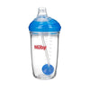 Nuby Tritan No-Spill 10 Oz Trainer Cup With Silicone Spout, 360 Weighted Straw & Hygienic Cover, Blue