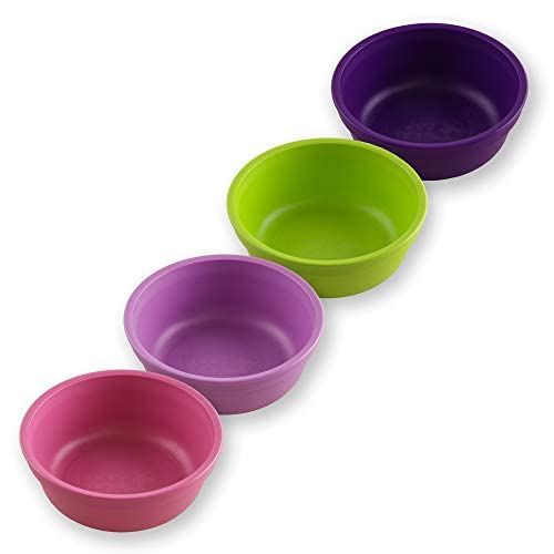 Re-Play Made in USA 12 Oz. Reusable Plastic Bowls, Pack of 4 Without Lid - Dishwasher and Microwave Safe Bowls for Snacks and Ev