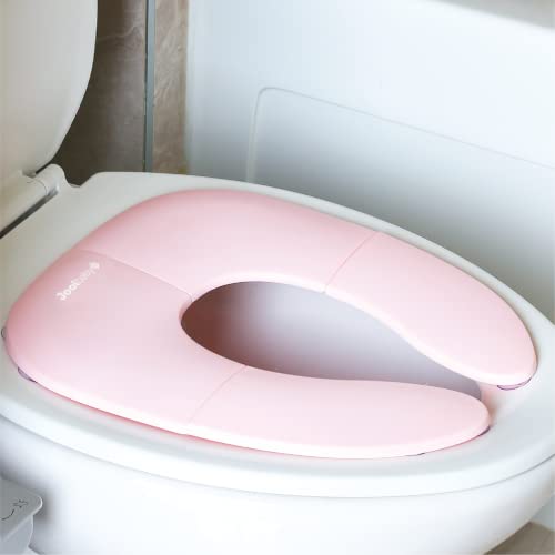 Jool Baby Folding Travel Potty Seat For Toddlers, Fits Round & Oval Toilets, Non-Slip Suction Cups, Includes Free Travel Bag (Pi