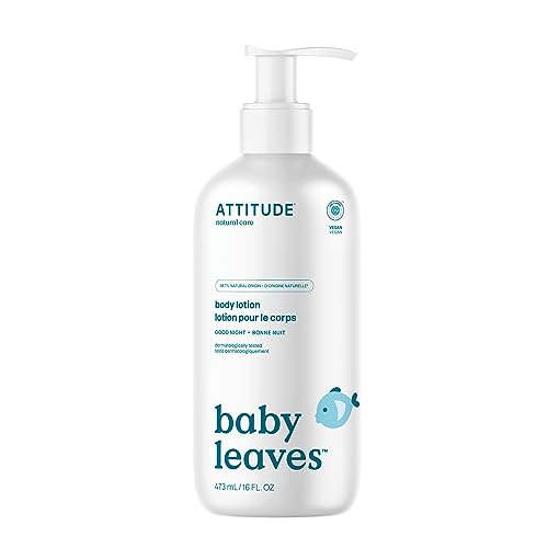 Attitude Body Lotion For Baby, Ewg Verified, Dermatologically Tested, Plant And Mineral-Based, Vegan, Good Night, 16 Fl Oz