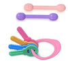 Manan Shopee Non Toxic Toddler And Infant Baby 2 In 1 Tooth Sooter Teether Keys Teething Toys For Baby Toy Textured Silicone For