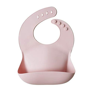 Mushie Silicone Baby Bib | Adjustable Fit Waterproof Bibs (Powder Blue)