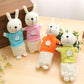 Korean Style Simple Cartoon Rabbit Pencil Case Creative Pencil Stationery Bag Children's Cute Plush Toy Primary School Gift