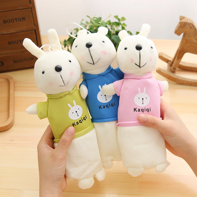 Korean Style Simple Cartoon Rabbit Pencil Case Creative Pencil Stationery Bag Children's Cute Plush Toy Primary School Gift