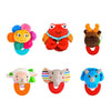 Wristy Buddy Pack of 6 Baby Teethers – Flower, Crab, Moose, Lamb, Elephant & Dinosaur