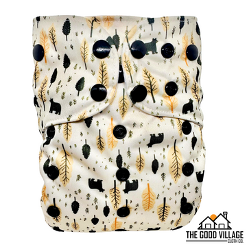 One Size Pocket Diaper | Black Bears