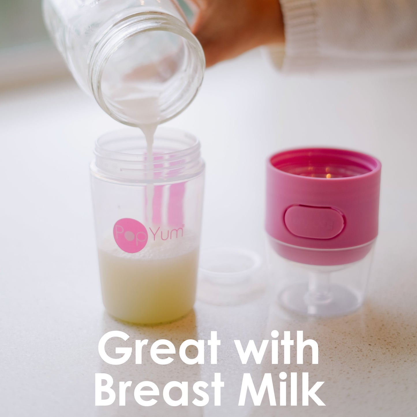 PopYum 9 oz Orange Formula Making Baby Bottle 3-Pk with White Drying Rack & Clear Drying Mat Bundle
