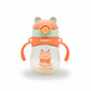 Babylief Soft Straw for 360 Drinking Sippy Water Bottle with Handles and Straps, Cartoon Animal Design (Peachy Orange)