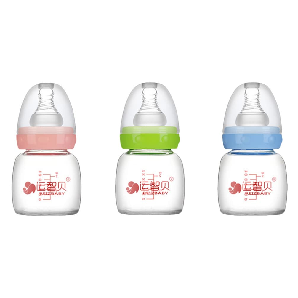 Toddmomy Baby Bottles Baby Bottles 3pcs 60ml Glass Baby Bottle Breastfeeding Bottle Anti- Bottles Slow Varibale for Newborn Baby