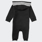 Adidas Unisex Baby Infant Girls' And Boys' Long Sleeve Hooded Coverall Overalls, Black, 12 Months Us