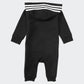 Adidas Unisex Baby Infant Girls' And Boys' Long Sleeve Hooded Coverall Overalls, Black, 18 Months Us