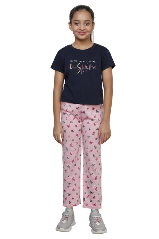Girls Printed Cotton Regular Fit Pyjamas Lower (Pack of 3) Multicolor31
