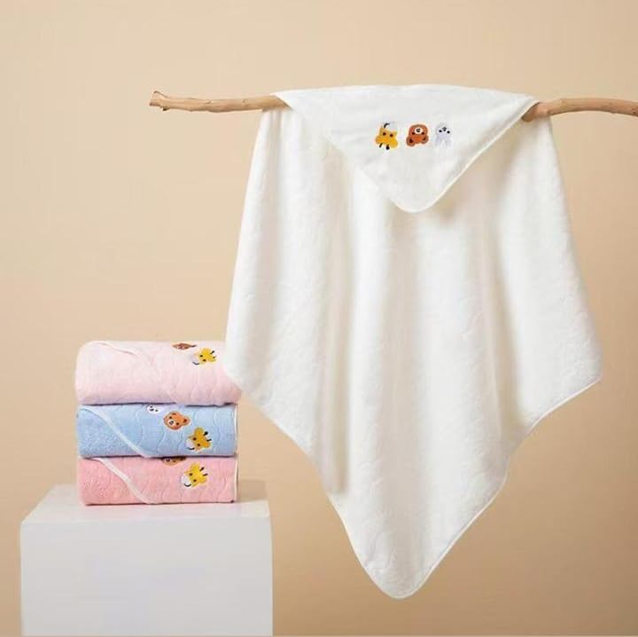 UltraSoft Baby Hooded Towel/Wrapper | Soft, Safe & SkinFriendly |Super Absorbent Bath Wrap & Towel for Newborns & Toddlers |Cu