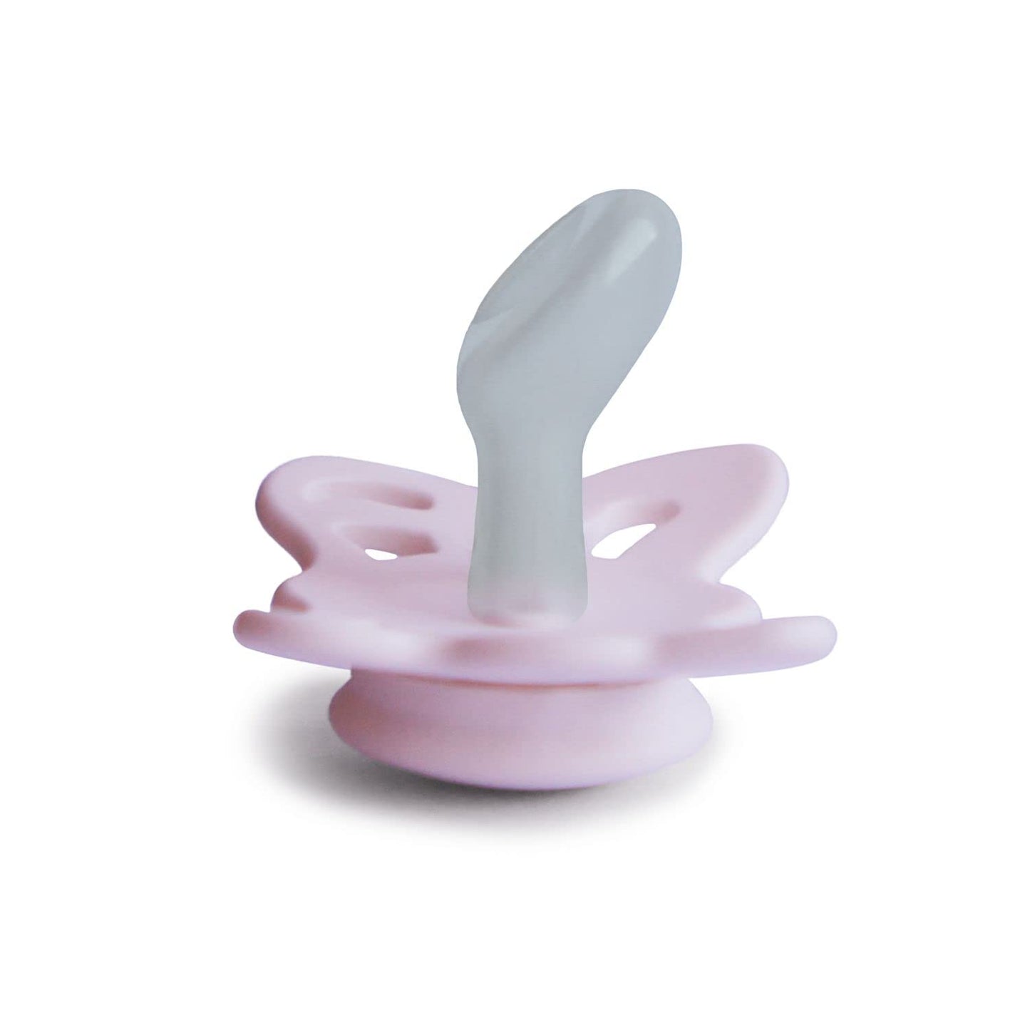 Frigg Butterfly Anatomical Silkysoft Silicone Baby Pacifier | Made In Denmark | Bpa-Free (Soft Lilac/Pretty In Peach, 0-6 Months