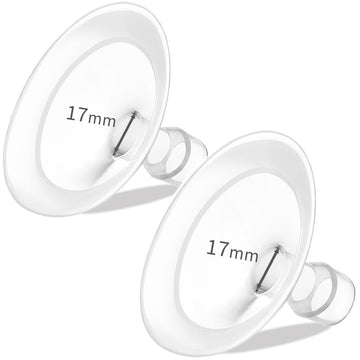 PumpMom-us 17mm Flange with Soft Rim, Breast Pump Shields Flanges for Medela, Replace Flange Compatible with Medela Breast Pumps
