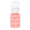 Lifefactory Glass Baby Bottle With Stage 1 Nipple And Protective Silicone Sleeve Cantaloupe, 4 Oz