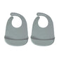 Baby Pick Silicone Bibs For Babies- Bpa-Free Waterproof Bib With Pocket- Dishwasher Safe Feeding Bib With Food Catcher (Grey X 2