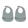 Baby Pick Silicone Bibs For Babies- Bpa-Free Waterproof Bib With Pocket- Dishwasher Safe Feeding Bib With Food Catcher (Grey X 2
