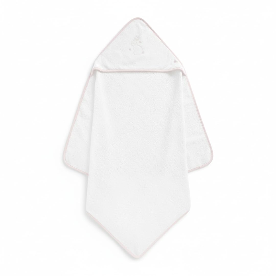 Mothercare Hooded Baby Towel, 100% Cotton, Bunny, Pink, 036M, Pack Of 3