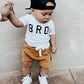 Newborn Baby Boy Clothes Summer Short Sleeve T-Shirt Tops Solid Color Shorts 3 6 9 12 18 Months Boy Casual Outfits (Bro White, 3