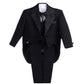 Dressy Daisy Baby Boy Tuxedo 5 Pieces Set Formal Dress Suit Gentleman Black Tux Wedding Outfit Size 12 Months