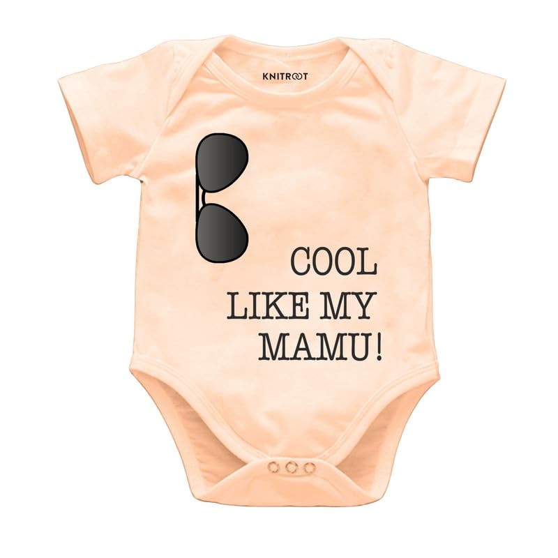 Knitroot Mamu Family Special Onesies, Unisex Baby Kids Cotton Lycra Envelope Neck Half Sleeve Peach Romper, Bodysuit, Sleepsuit,