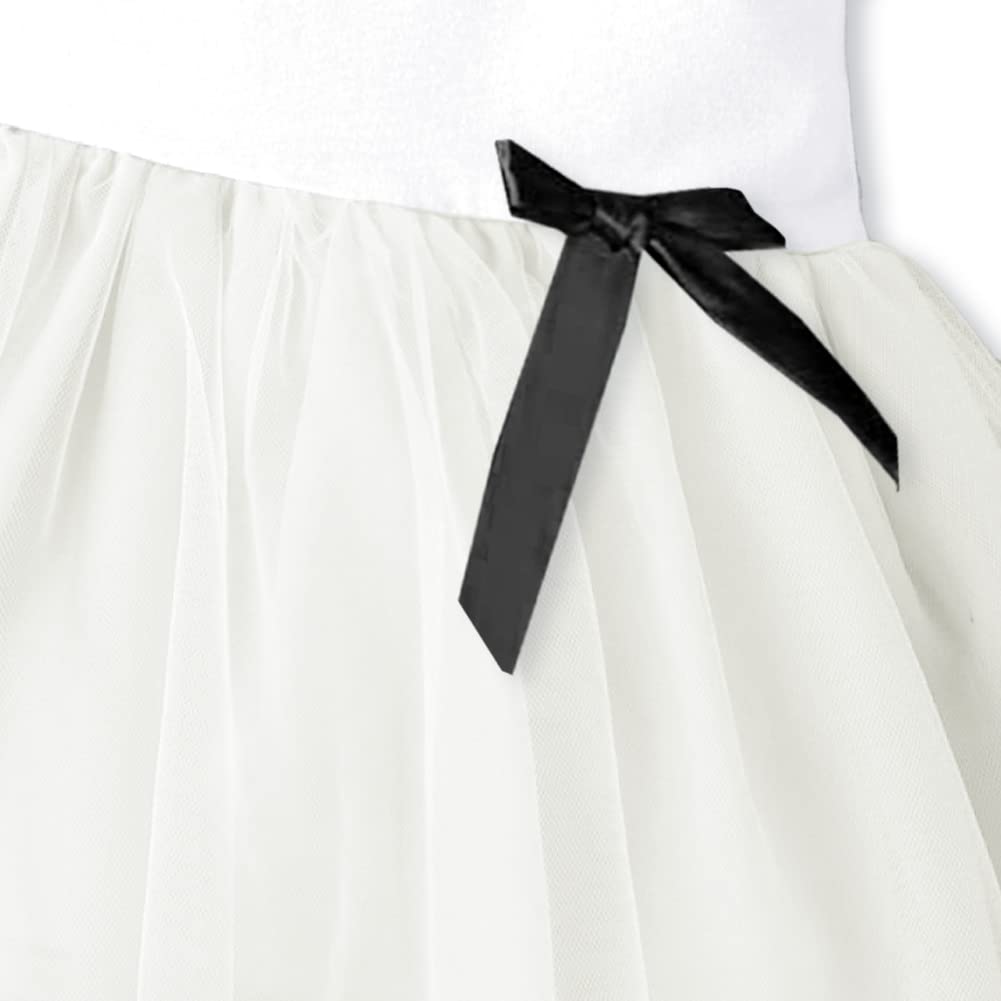 Remimi Toddler Halloween Dresses Ghost Dress White Tutu Dress Cute Long Sleeve Birthday Outfit 1-2T