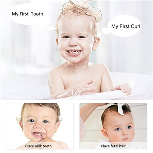 First Curl And First Tooth Keepsake Box For Kids Metallic Engraved Cute Shape, Silver Tooth Holder, Tooth Collection Organizer,