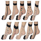 Hf Lumen Transparent/Net Nylon Side Flower Ankle Length Socks With Thumb (Pack Of 10)