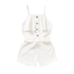Tepuce 2 Year Old Girl Clothes Toddler Baby Strap Sleeveless One Piece Halter Romper Casual Summer Jumpsuit, Whit