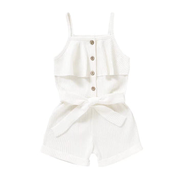 Tepuce 2 Year Old Girl Clothes Toddler Baby Strap Sleeveless One Piece Halter Romper Casual Summer Jumpsuit, Whit