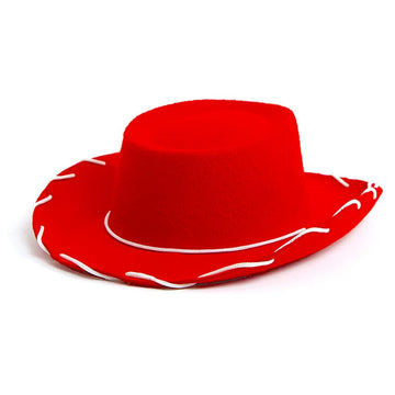 4E'S Novelty Child Red Cowgirl Hat For Toddlers & Kids 3-6, For Halloween Jessie Inspired Costume, Felt Cowboy Hat Child Size Fo